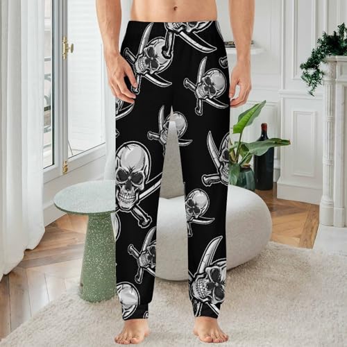 Pirate Flag Hoodies Skull Sweatshirts Skull And Swords Pajama Pants Men Pj Bottoms Sleepwear Lounge Pant2