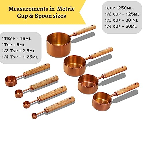 Copper-Stainless-Steel-Measuring-Cups-and-Spoons-Set-of-8-Wooden-Handle-with-US-Measurements-Metric-Cups-and-Spoons-for-cooking-and-baking