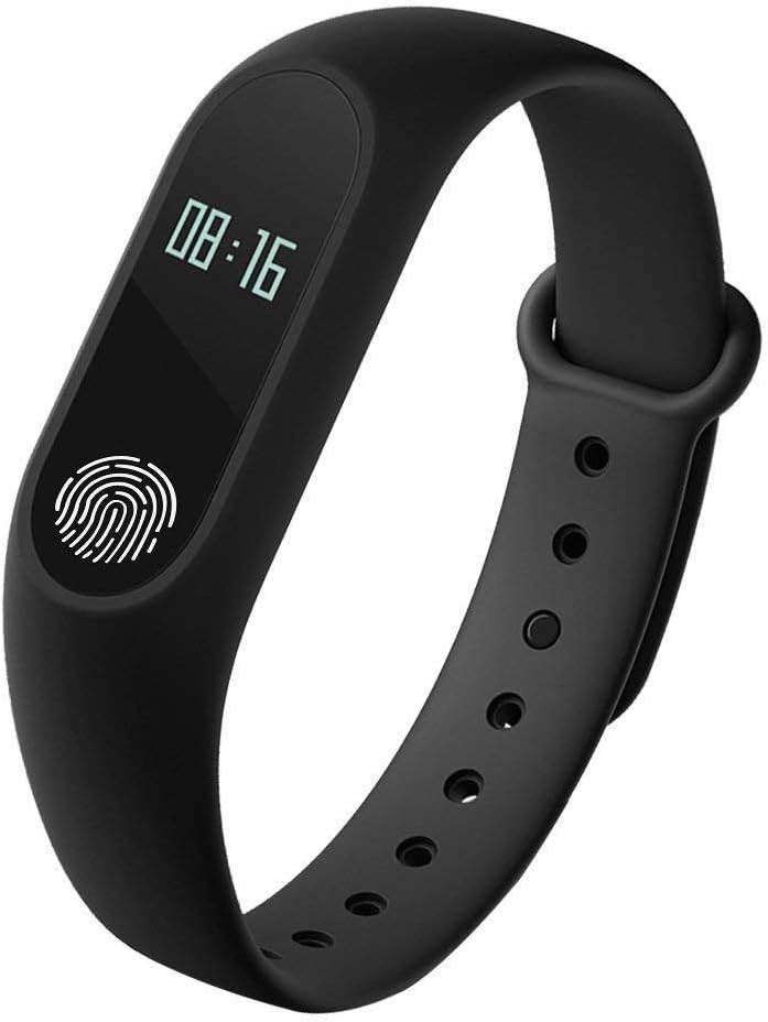 Glamary M2 Smart Fitness Band with Activity Tracker Heart Rate Monitor Bluetooth Health Smart Band Watch for Mens,Boys,Girls,Women- Black