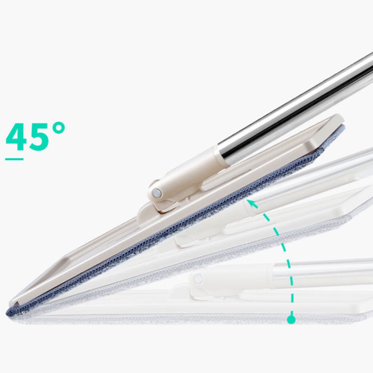 Toyvian Trapeador Plano de Fibra Cubo y Mopa para Limpieza de Suelos en Casa, Herramienta para Recoger Polvo y Ahorrar Espacio