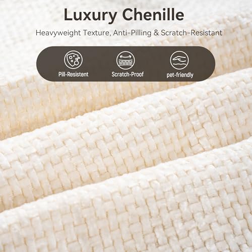 Image of MONVANE 130'' Modular Sectional Cloud Couch for Living Room, 6 Seater Convertible Chenille Couches Set with Ottoman & Pillow, No Assembly Compression Sofas, Comfy Floor Sofa with Memory Foam, Beige