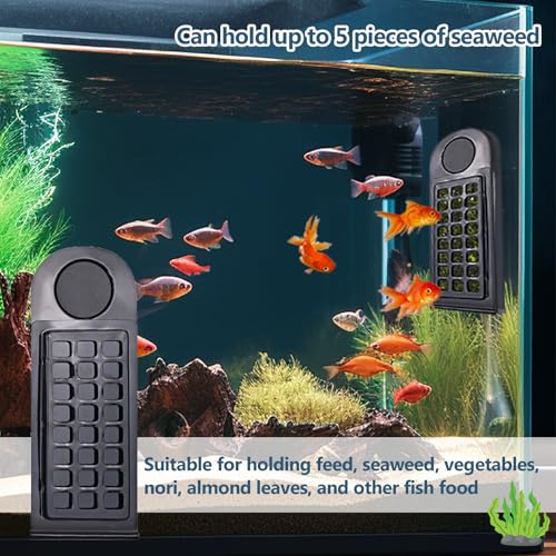 Image of Magnetic Aquarium Seaweed Clip & Feeder - Floating Nori Holder for Tangs, Marine & Freshwater Fish (1 Pc)