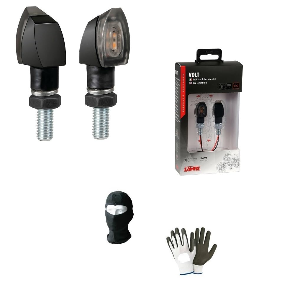 COMPATIBILE CON PER ASPES COPPIA DI FRECCE A LED OMOLOGATE PER MOTO LAMPA FRECCIA SPORTIVA MICRO 12V NERA CON LUCE ARANCIO 36X18 MM