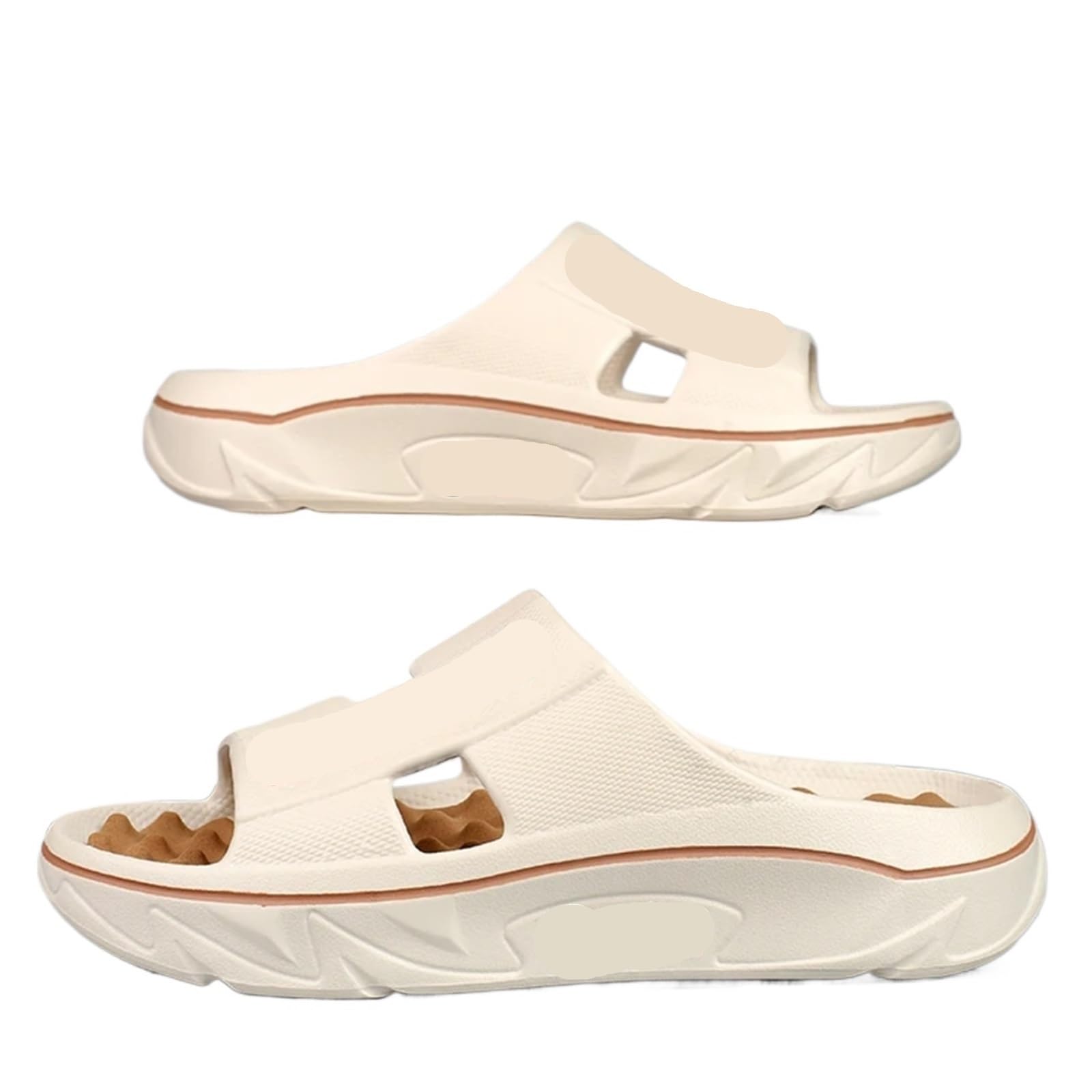 Sommer männer Massage Hausschuhe Indoor Outdoor Sandalen Strand Männer Casual Schuhe Weiche Slides Flip-flops Frauen Hause(Beige brown,38-39)