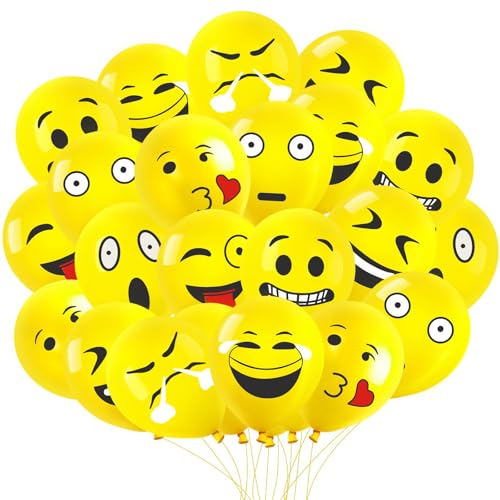 Balões para festas de aniversário série emoção balão látex cores 100 balões amarelos para balões de hélio grinalda de arcos divertidos balões emoji decoração para meninos meninas