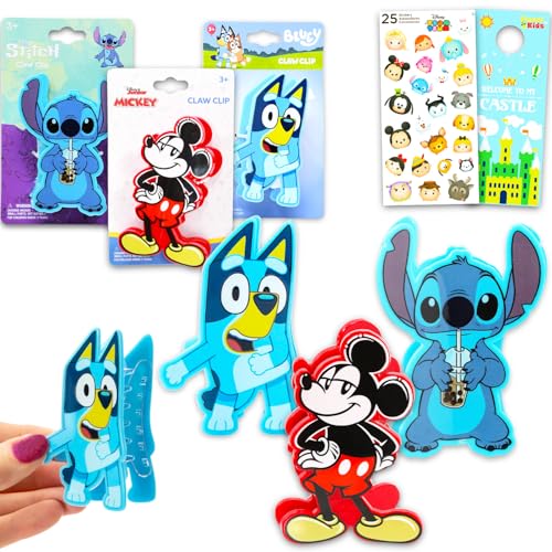 Pinces à cheveux Mickey Mouse Disney bleues anti-glisse pour filles