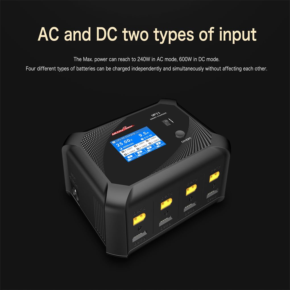 UP11 AC240W DC600W 4 canaux Chargeur d'équilibre Intelligent pour Voiture RC Smart Blance Chargeur Intelligent Blance UP11