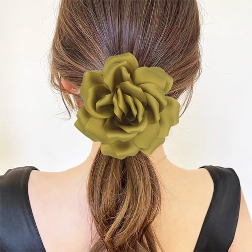 Image of Flower Brooch Pins for Women 5.5in Lapel Pins Large Rose Floral Brooches Dainty Satin Fabric Brooches Rose Flower Hair Clips Wedding Party Dance Clothes Accessories Jewelry