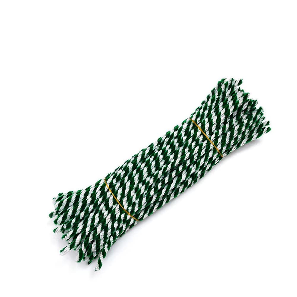 YKAFADE 100 pulitori per pipa per fai da te, filo di ciniglia glitterato per fai da te, lunghezza 30 cm, larghezza 6 mm, filo di peluche colorato, per Natale, fai da te
