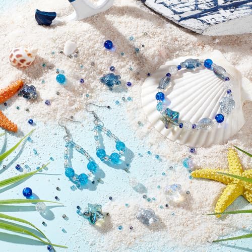 SUNNYCLUE 1 Box 3000+Pcs Starfish Beads Bulk Ocean Themed Beads Blue Sea Turtle Bead Glass Ocean Beads Summer Hawaii Beach Beads Glass Spacer Beads for jewellery Making DIY Bracelet Earrings Necklace - Image 4