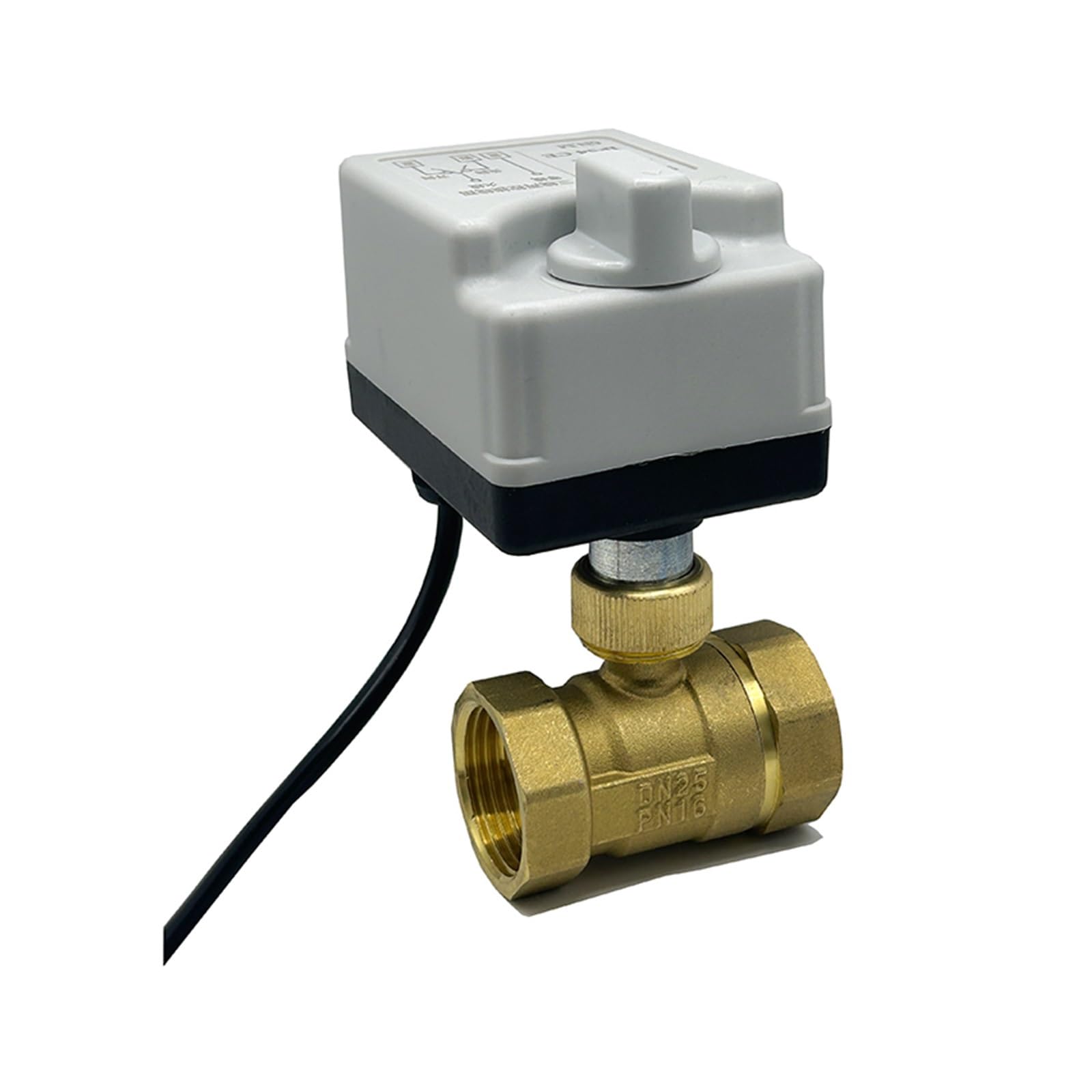 VSPPJYFG 1" Two Way Motorized Ball Valve With Manual Switch 220V 12V 24V Brass Electric Ball Valve 3-Wire 2 Point Control(24VDC)