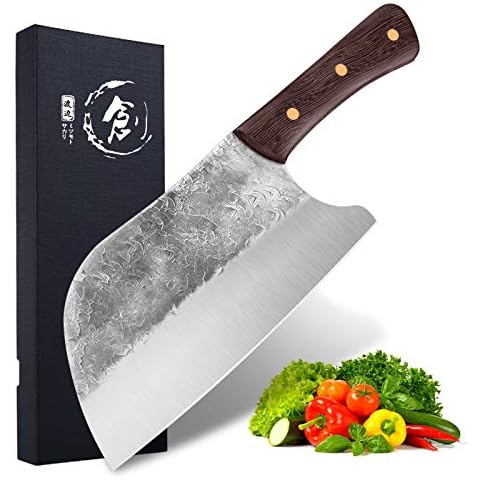DRAGON RIOT Meat and Vegetable Cleaver Knife High Carbon Steel Serbian Chef Knife Full Tang Sharp Kitchen Butcher Knife Cover