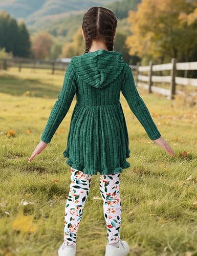 Kids4ever Girl Pant Set Fall 2Pcs Outfits Hoodies Top and Floral pants for 3-7Y4