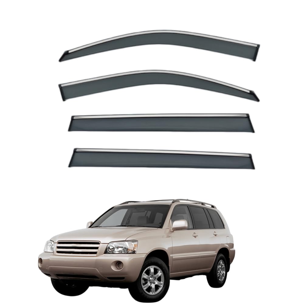 QOEMRHELT 4pc Set In-Channel Wind Deflectors, for Toyota Highlander (XU20) 2000-2006 Window Visors Rain Guards Vent Visors Rain & Sun Protection,Car Accessories