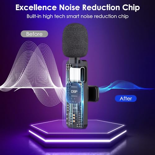 Wireless Microphone for iPhone iPad - Cordless Lavalier Lapel Mini Mic, Clip on Tiny iPhone Microphones Using on Video Recording,Dubbing (Single) - Image 4