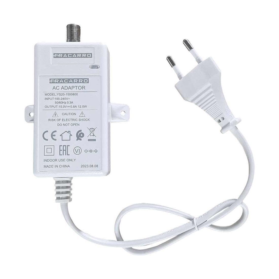 Fuente de alimentación Fracarro 15 V 0,8 A F Conector Hembra Blanco - 287760