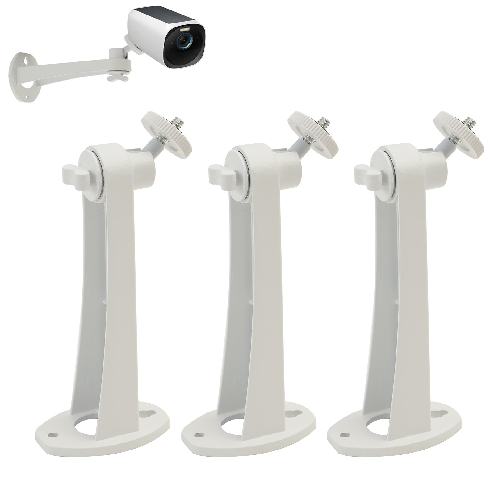 3PCS Aluminum Alloy Extremely Long 6 in Camera Mount for eufy Camera Mount eufyCam 2C/2C Pro, 3C/S300, for SoloCam S220/C210, Adjustable Wall Mount Brackets Indoor/Outdoor, Rust-Proof and Durable
