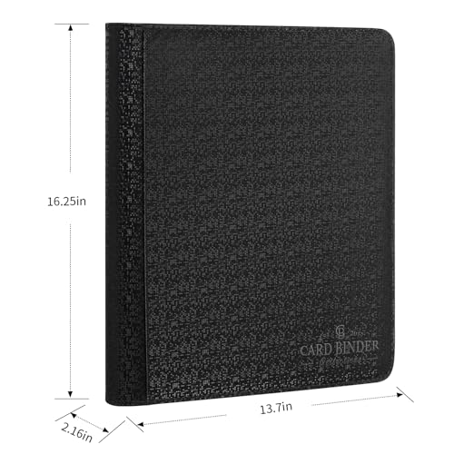 Image of Toploader Binder,Toploader Hard Cases, 9-Pocket Pages Sleeves Hold up 288 Cards.Toploader Card Binder with Sleeves for inch3x4 inch rigid,Card Holder(black)
