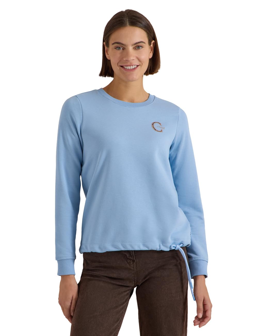Cecil Sweatshirt with Crew Neck and Drawstring Easy Blue XL