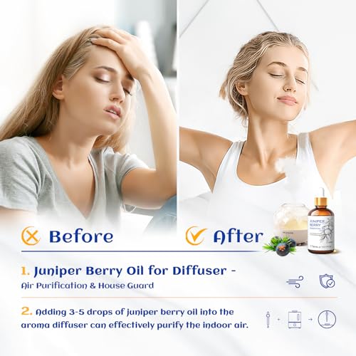 Image of HIQILI 1 Fl Oz Juniper Berry Essential Oil, 100% Pure Undiluted for Diffuser, Skin - 30ml
