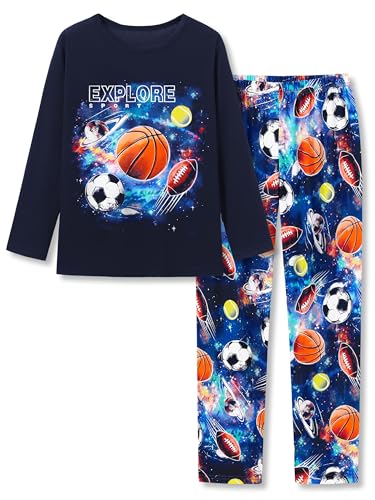 Topgal Little & Big Boys 2-Piece Pajamas Explore Sport Balls-Themed Kids' Comfy Long Sleeve Pants...