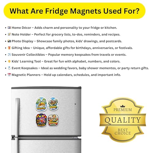 Image of Regalo Casila Vietnam Tourism Souvenir Fridge Magnets Set of 4 Halong Bay Cruise Golden Bridge Hoi an Nights Vietnam Street Food Cute Refrigerator Magnets Travel Gift