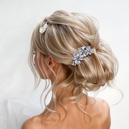 Pinzas de Pelo con Flores de Cristal 4 Pzs miniatura 4
