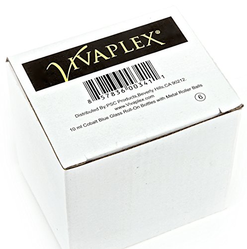 Vivaplex, 6, Cobalt Blue, 10 ml Glass Roll-on Bottles with Stainless Steel Roller Balls - .5 ml Dropper Included - Thumbnail 5