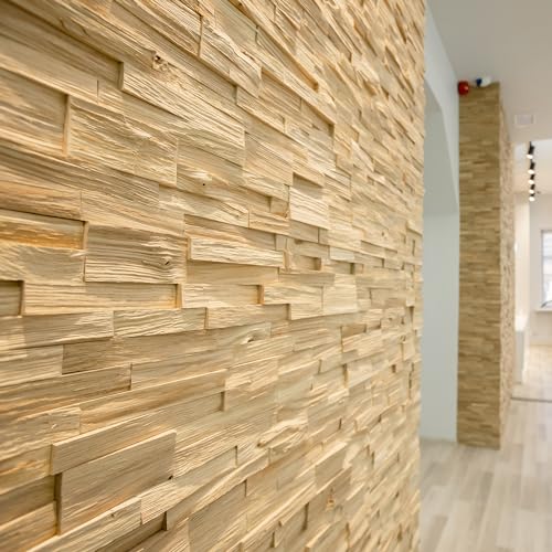 Wooden Wall Design Wandverkleidung aus Holz 3D Optik Natürliches Eiche Holz Wandpaneele Wanddekoration Holzverkleidung Holzwand Wanddesign model Deja vu (1 m2)