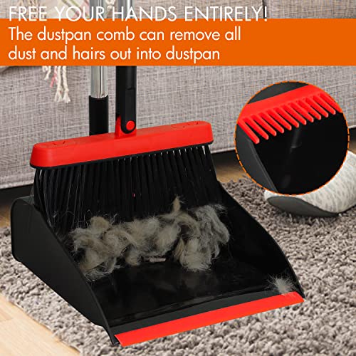 Phyex 2-Pack Dustpan And Broom Set For Home Cleanup, Dustpan With Adjustable Handle, Broom With Dustpan Combo Set #TOP5
