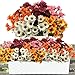 Kunstblumen für Draußen ,5 Bündel Künstliche Blumen UV Beständige Outdoor Wetterfest Balkonpflanzen Gänseblümchen Balkon Seidenblumen Wie Echt Kunstpflanzen für Gräber Balkon Garten Blumenkasten Deko
