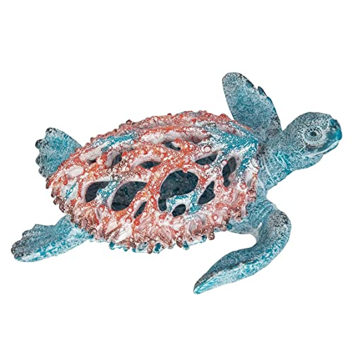 Estatua de Tortuga Marina Coral Blanco 13x11 pulg miniatura 2