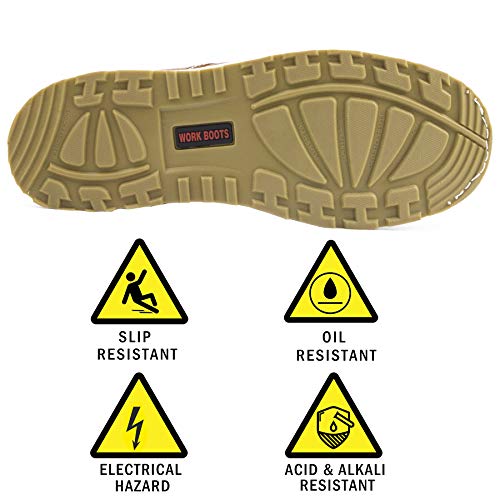 Image of Mens Work Boots Composite Toe Soft Toe Waterproof Slip Resistant Puncture-proof Moc Toe Construction Work Boots