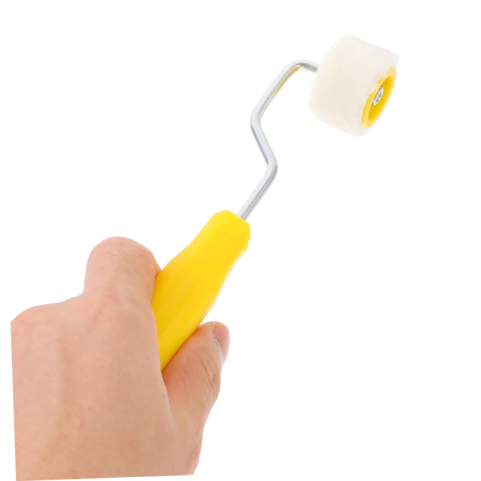 HOMSFOU 10 Teiliges Mini Farbroller mit Echtem Lammwollbezug Ergonomisch Geformt für Präzises Streichen von Ecken und Engen Bereichen als Haus Malerzubehör für Glatte