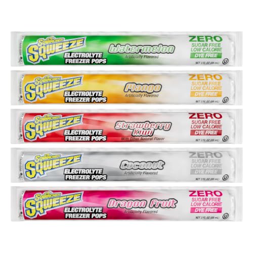 Image of Sqwincher Sqweeze Electrolyte Freezer Pops, Zero Sugar - Tropical 5 Flavor Variety Pack (36 Cases)