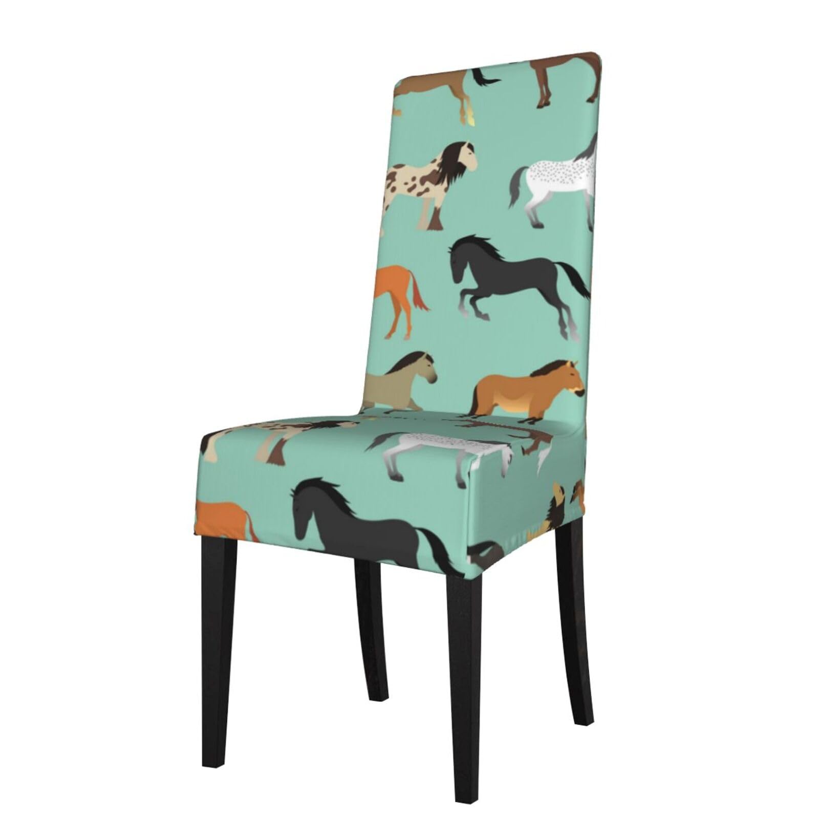 Lkymoh As Picture Seamless Pattern With Horses In Flat Style, Chair Covers Stretch Chair Slipcovers For Dining Room, For Party Pet Protection Universal Fit Soft Polyester