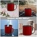 BUTIFULSIC 2 piezas Taza Esmaltada Roja Vintage Unidades Taza Reutilizable para Café Té y Leche Resistente con Asa Cómoda para Hogar Oficina y Camping Imagen de BUTIFULSIC 2 piezas Taza Esmaltada Roja Vintage Unidades Taza Reutilizable para Café Té y Leche Resistente con Asa Cómoda para Hogar Oficina y Camping