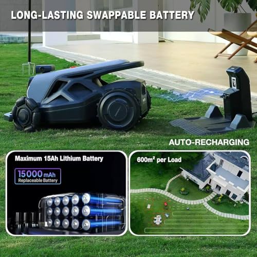 AirSeekers Robot Lawn Mower 21.9V 15000mAh 328.5Wh, 65% Slope, 2400㎡ Mowing Area, AI Vision & RTK Auto-Mapping, 1.18"-3.54" Cutting Height, Smart Collision Avoidance, APP Control, IPX6 Waterproof - Image 4