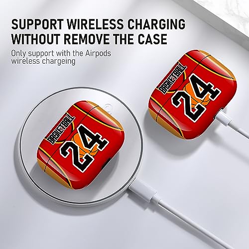 Image of Case for Airpods Pro 2, Special Designed Hot Cartoon Pattern Airpods Pro 2 Case Cover Compatible Airpods Pro 2nd Generation 2022 for Men Women,Red Jersy 24