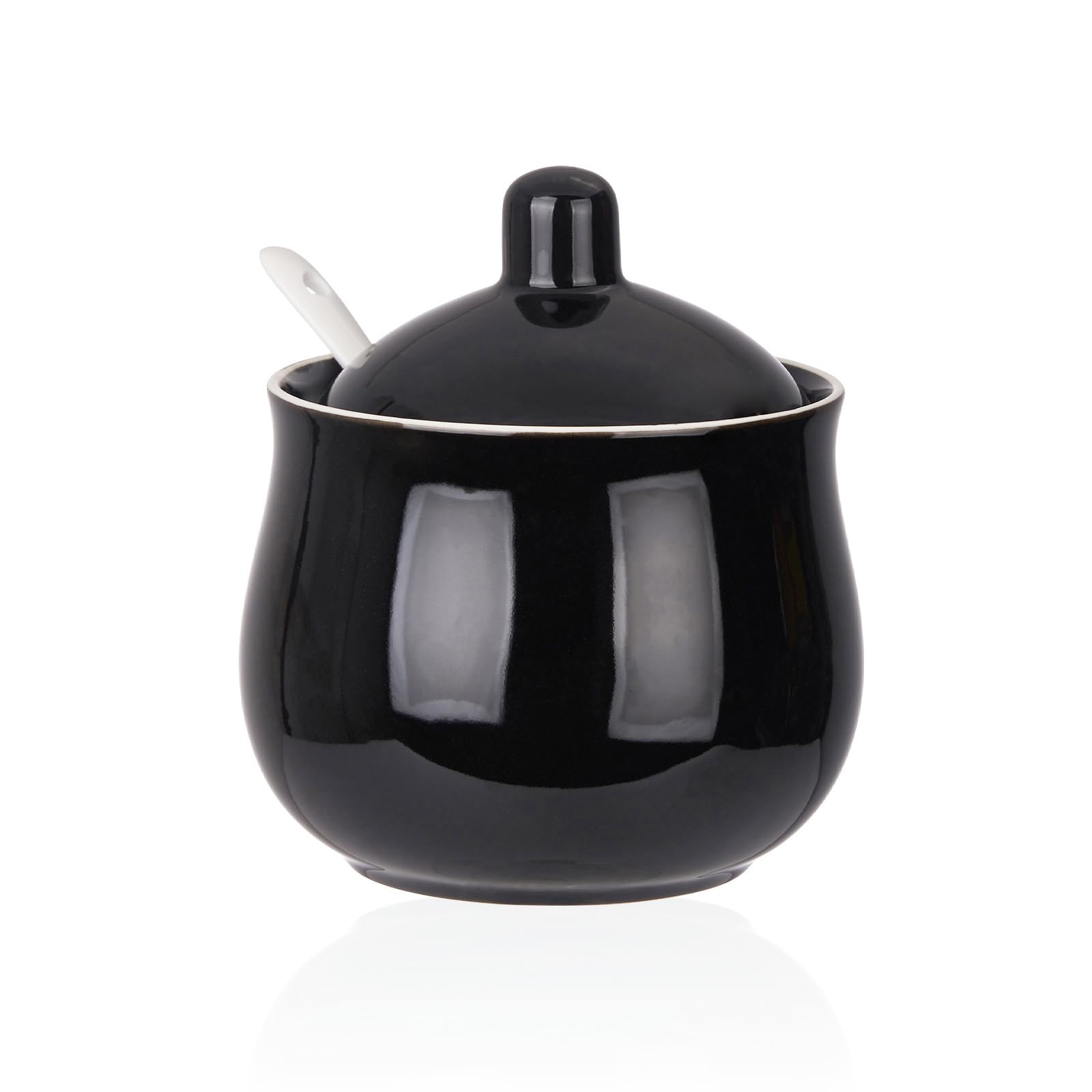 CHILDIKE 12 OZ Ceramic Sugar Bowl with Lid and Spoon — image 1