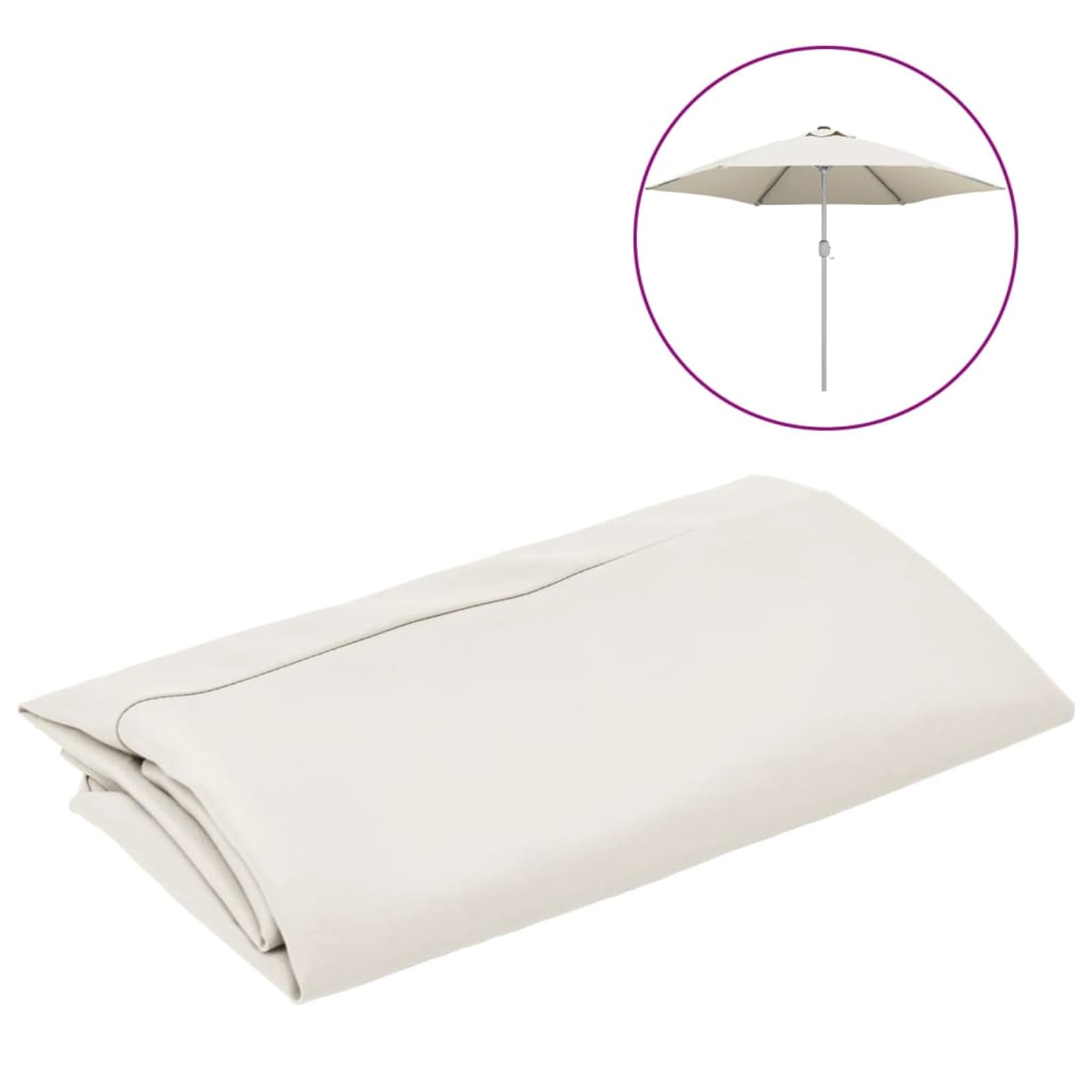 Telo di Ricambio per Ombrellone Bianco 300 cm,Telo Gazebo Copertura in Tessuto Poliestere 100% - Telo per Gazebo da Giardino Esterno Vari Modelli