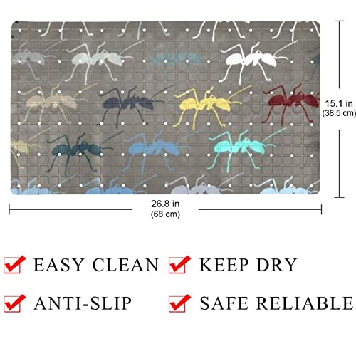 Tapis de douche antidérapant baignoire ventouses trous drainage