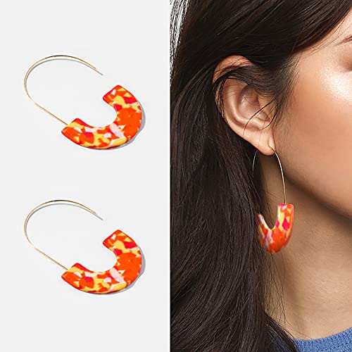 16 Pairs Gold Rectangle Geometric Dangle Earrings Fashion Acrylic Statement Drop Earrings for Women Girls Gift FIFATA COLLECTION - Image 6