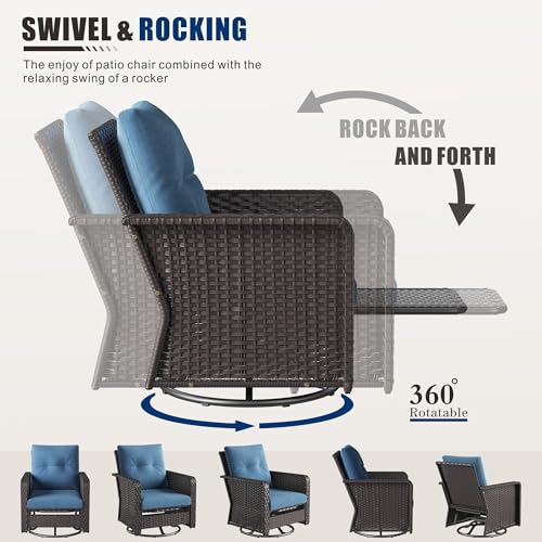 HWB-3-Pieces-Outdoor-Patio-Furniture-Set-Padded-Rocking-Chair-with-Retractable-Footrest-Bistro-Table-and-Chairs-Set-of-2-Swivel-Glider-Rocker-Chair-Couch-with-Cushions-for-Front-Porch-Balcony-Garden HWB 3 Pieces Outdoor Patio Furniture Set Padded Rocking Chair with Retractable Footrest Bistro Table and Chairs Set of 2 Swivel Glider Rocker Chair Couch with Cushions for Front Porch Balcony Garden