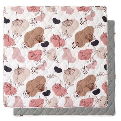Image of Bunnikins & Clover Baby Play Mat for Floor, 50" x 50" Thicken Soft Baby Play Mat, Foldable and Non Slip One-Piece Crawling Mat, Machine Washable Foam Play Mat for Baby, Toddlers Infants, Tummy Time