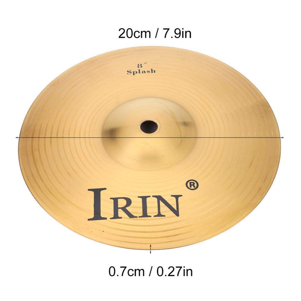 Latón Tambor Platillo, 8inch Splash Cymbal Profesional, Instrumento Musical para Batería Amateur, Home Studio, Escenario, Conciertos, Rehearsals