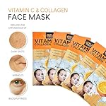 Azure Cosmetics Vitamin C & Collagen Face Mask - Dermatologist Tested, Anti Aging, Hydrating & Moisturizing Sheet Mask for Dry Skin - Firms, Tones & Smooths Fine Lines - Korean Skin Care - Pack of 5 - Image 3
