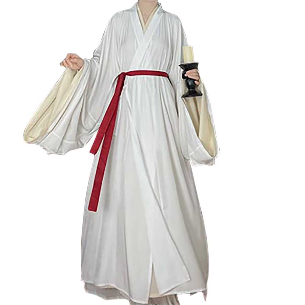 GenericWomen's Chinese Traditional Ancient Han Dynasty Hanfu Costume with Belt Halloween Party Long Robe Outfit