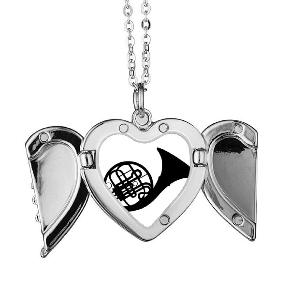 Horn Classical Beatiful Music Crazy Angel Wings Necklace Pendant Fashion Gift