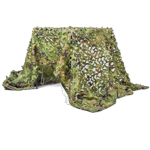 Filet Camouflage Woodland, Tissu Oxford 210D Renforcé Camo Net, Filet de Chasse 1m 2m 3m 4m 5m 6m 7m 8m 9m 10m pour Camping Tir Militaire Protection Solaire